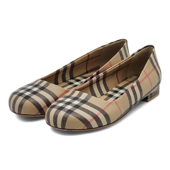 Burberry Women's Joy Vintage Check Flats in Beige - Picture 1 of 6